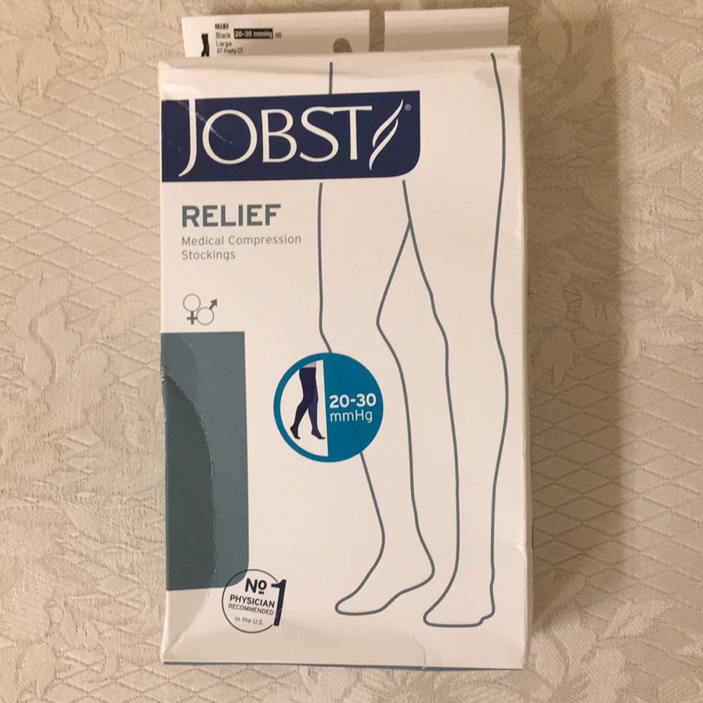 NWT Jobst Relief Medical Compression Black closed toe Stockings size Large